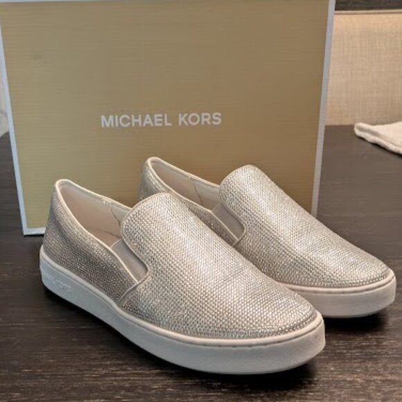MICHAEL Michael Kors Shoes - MICHAEL KORS KEATON SLIP ON- LIGHT SLATE w/ HOT FIX STONES